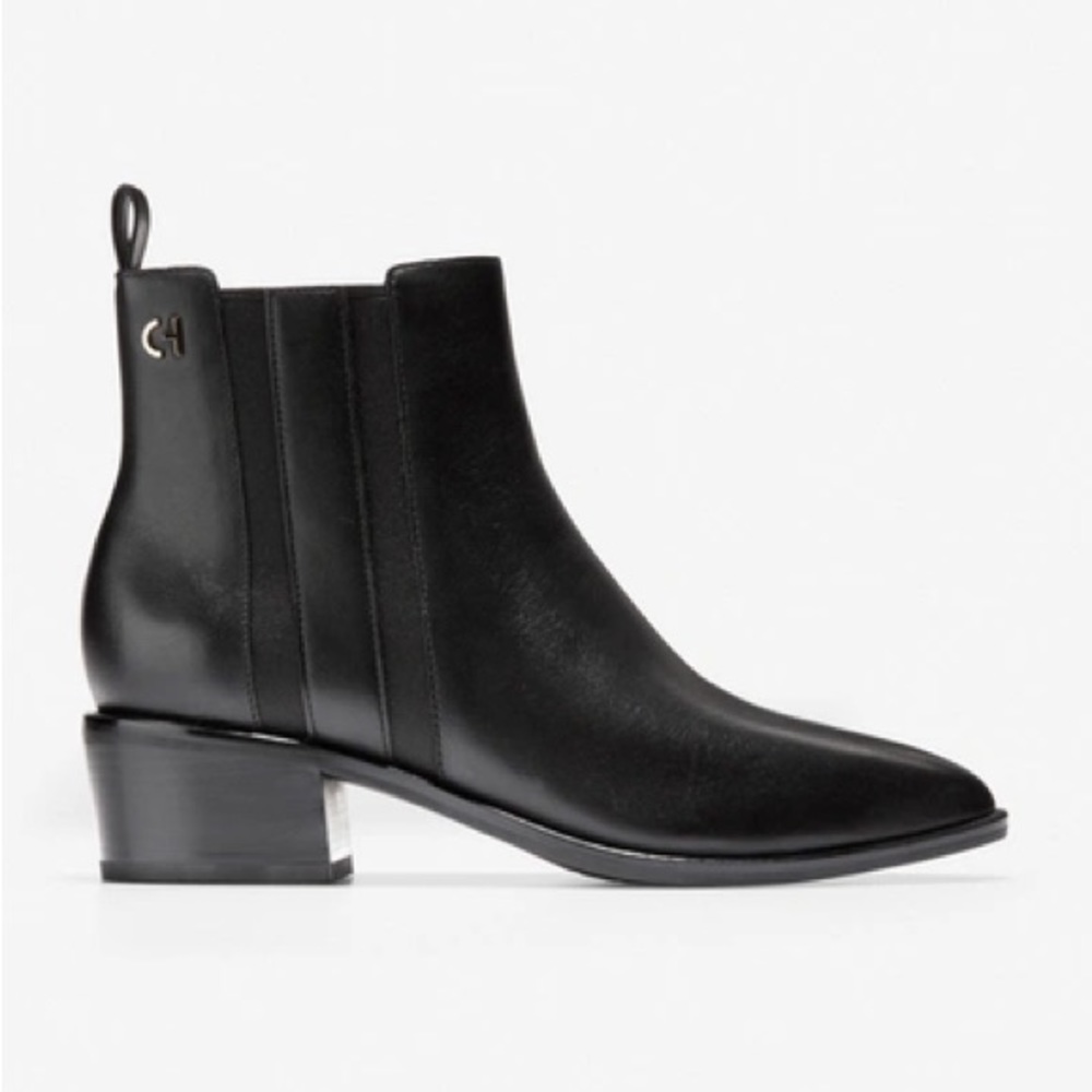 Cole Haan Grand Valor leather Chelsea Boot, black. Size 8.5.